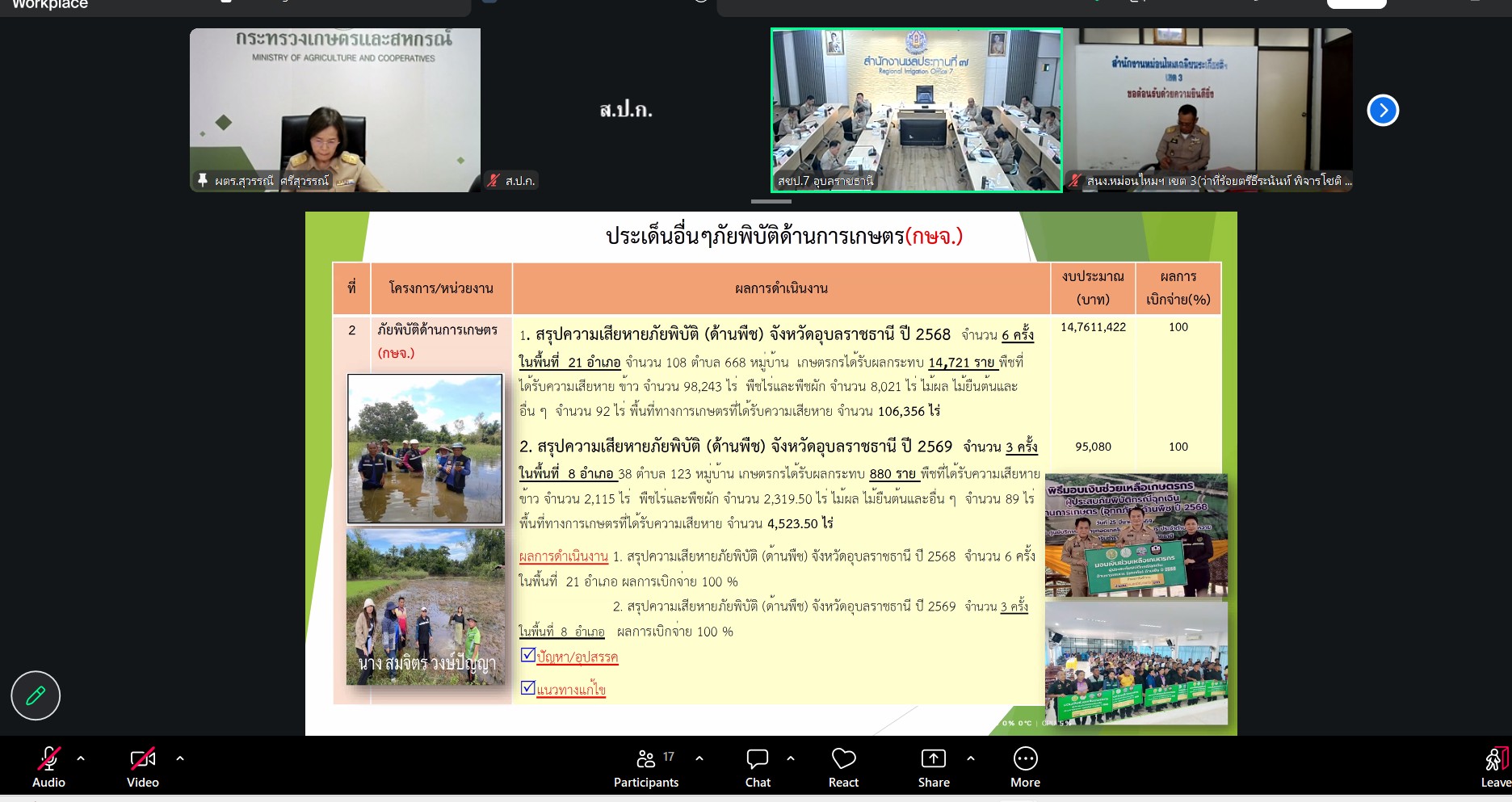 title - ผู้ตรวจราชการ ส.ป.ก. เข้าร่วมประชุมติดตามผลการดำเนินงานตามแผนการตรวจราชการของผู้ตรวจราชการกระทรวงเกษตรและสหกรณ์ ประจำปีงบประมาณ พ.ศ. 2569 รอบที่ 2 จังหวัดอุบลราชธานี